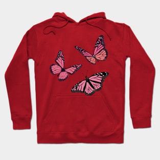 Beautiful soft pink butterfly illustrations Hoodie